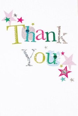 This thank you card evokes pure delight with a design that feels right at home in Upper Clapton's creative spirit. 'Thank You' streams joyfully across the front, each letter pieced together from a vibrant kaleidoscope of lime, fuchsia, and serene blue, evocative of Clapton Common in full bloom. Subtle patterns ripple through-silver glints and hand-stitched motifs nod to the craftsmanship you'll find in the area's best artisan shops. Bright stars-magenta, teal, and shimmering gold-dot the corners of the pristine white background, reminiscent of confetti drifting after a riverside celebration. There's a tactile pleasure in the card's gentle sparkle and textured print, much like running your hand over the petals of a fresh bouquet prepared on Upper Clapton Road. The design is simultaneously festive and tender, perfect to accompany a thoughtfully arranged assortment of flowers intended to express deep gratitude. It captures the unique blend of creativity and community spirit found in Upper Clapton, uplifting sender and receiver with a sense of reassurance and joy-an expression just as heartfelt as the most beautiful local bouquet.